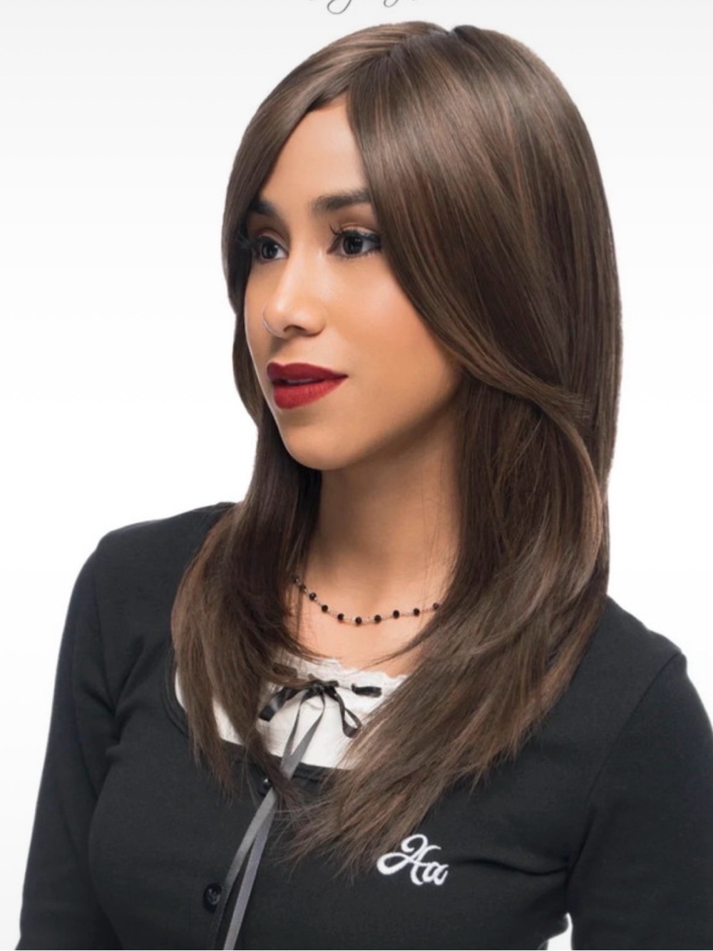Sleek Brown Layered Women's Wig - Natural Shine